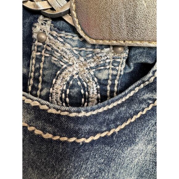 NEW - Almost Famous Embellished Skinny Jeans w/ Belt VARIOUS PLUS SIZES 14 - 24 - Picture 5 of 9